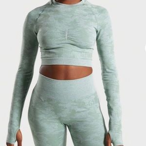 Gymshark Camo seamless long sleeve crop top